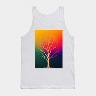 Prismatic Lonely Tree - Vibrant Colored Whimsical - Abstract Minimalist Bright Colorful Nature Poster Art of a Leafless Branches Tank Top